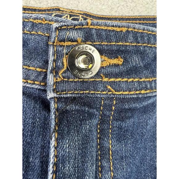 CACHE Embellished Blue Denim Jeans Bedazzled Rhinestones Women’s Size 12 y2k - Picture 5 of 15